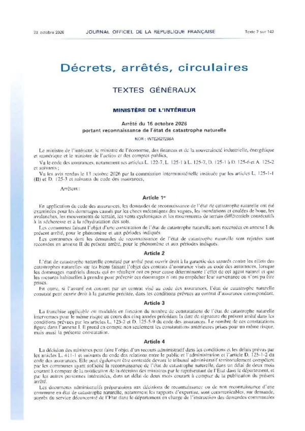 Image du document Arrêté CAT NAT 30.09.26