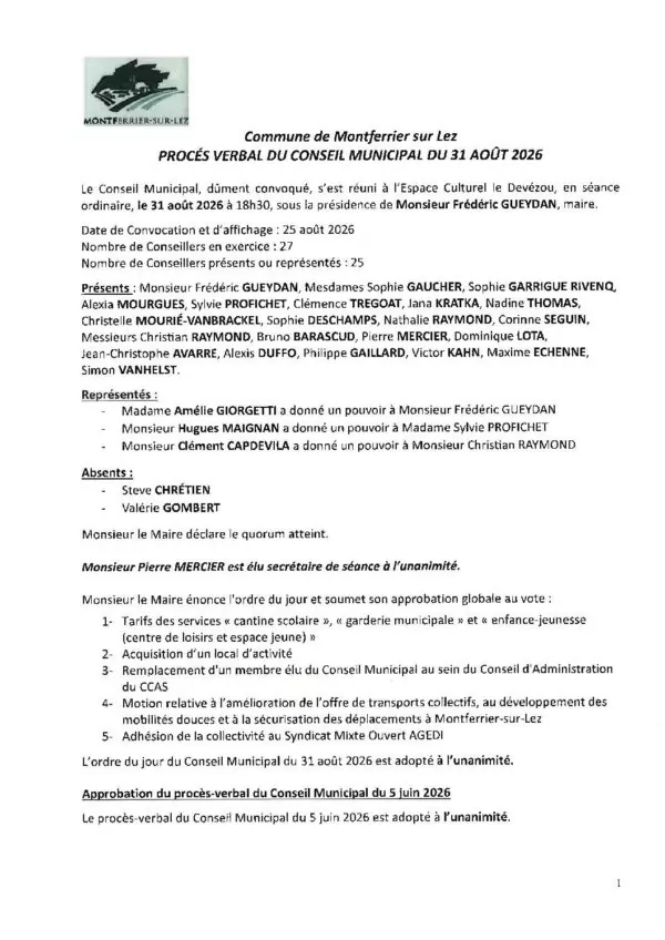 Image du document PV du CM du 31 Août 2026